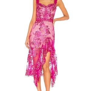 Eva Midi Dress in Fuschia